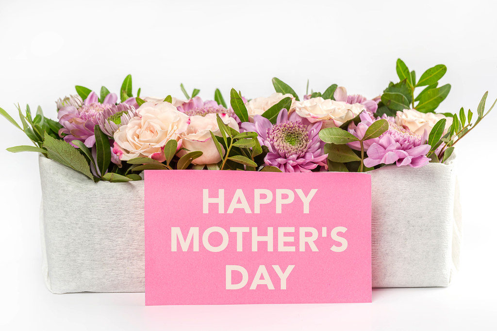 Mother's Day letter card with flower planter