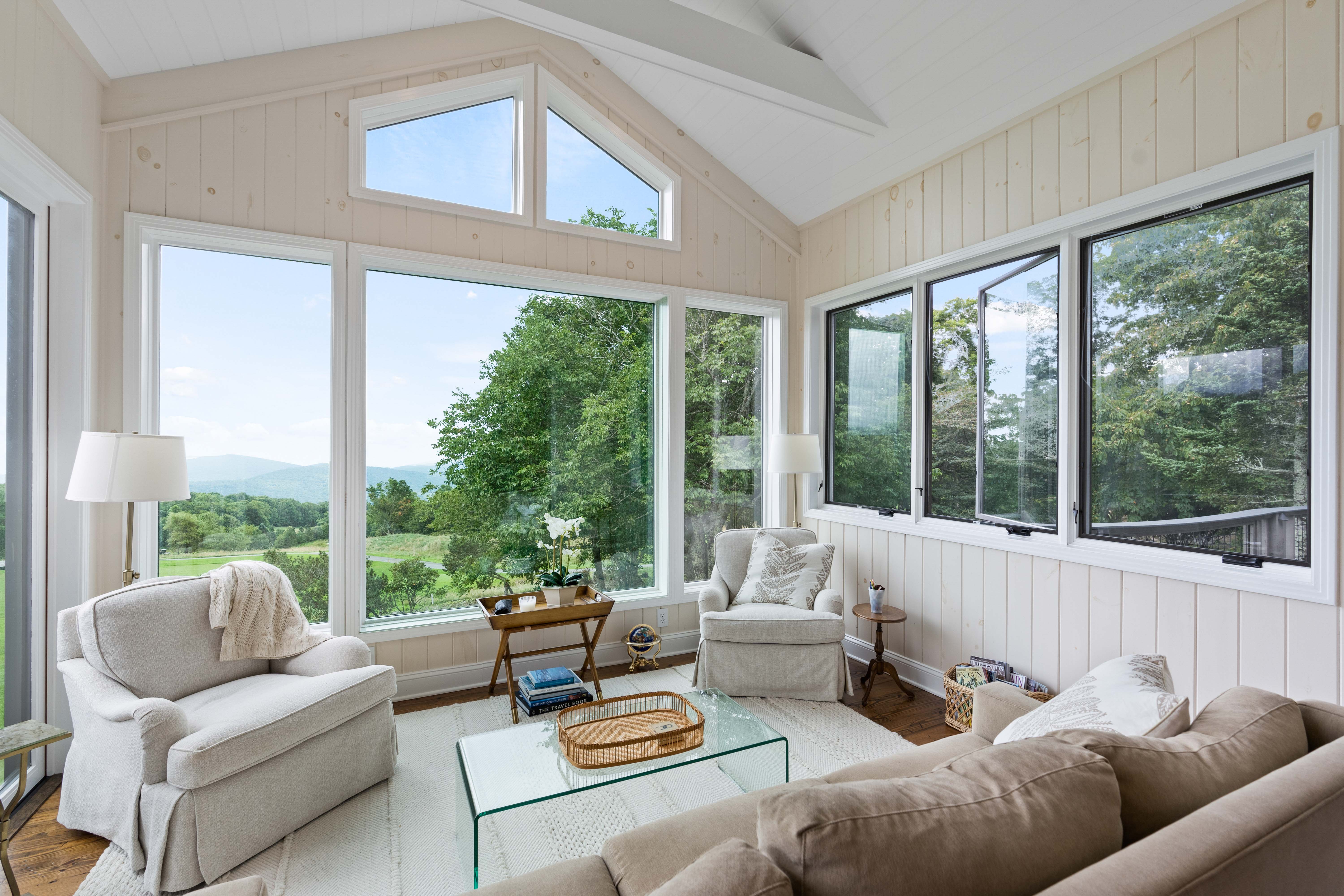 Contemporary garden shed in white