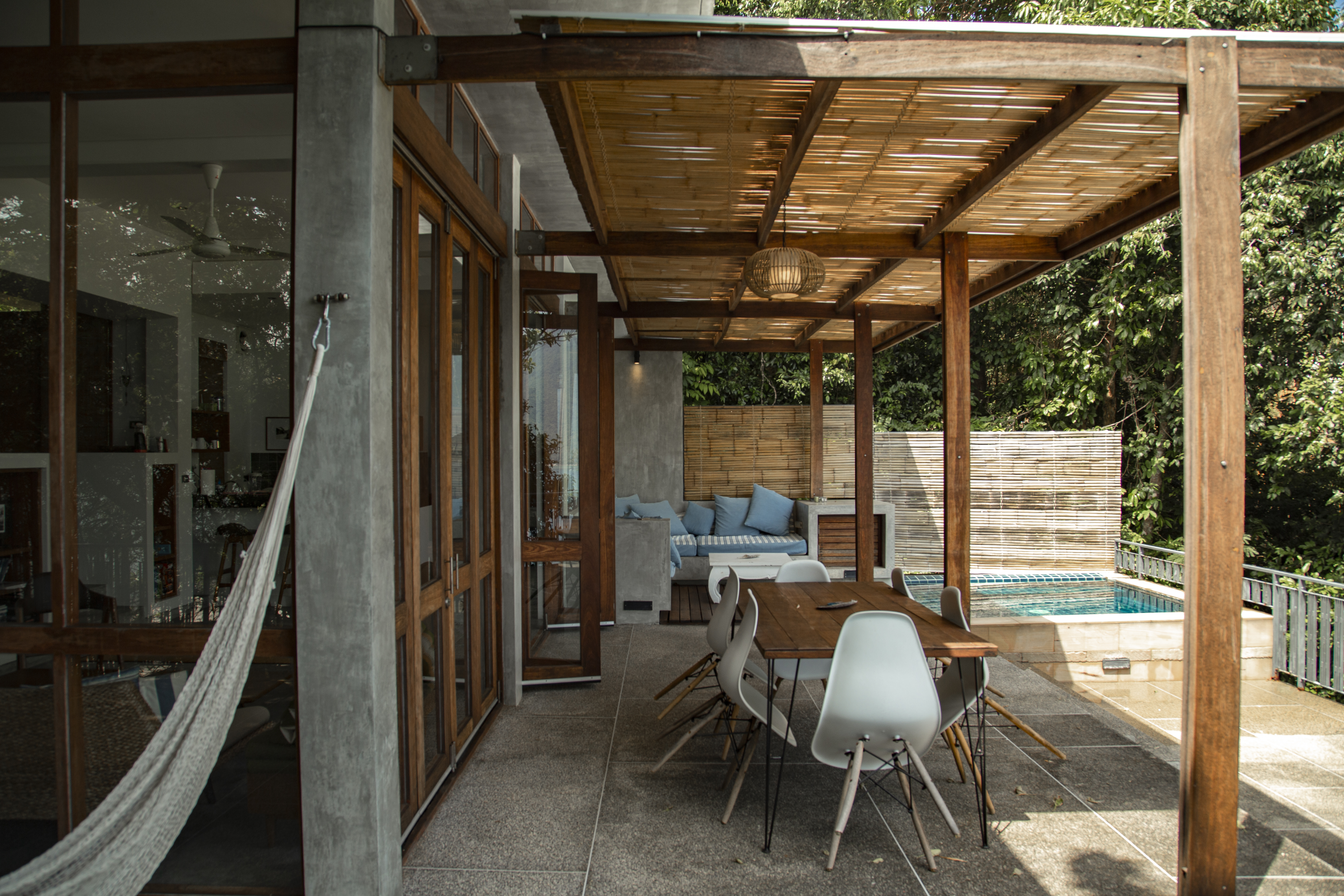 Cabana-style pool house