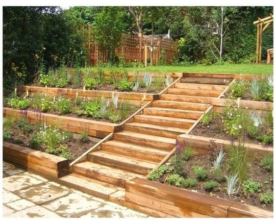 Wood terrace garden