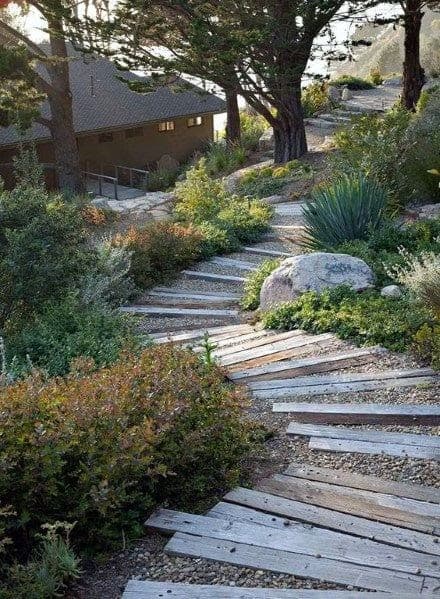 Budget-friendly DIY steps made from planks