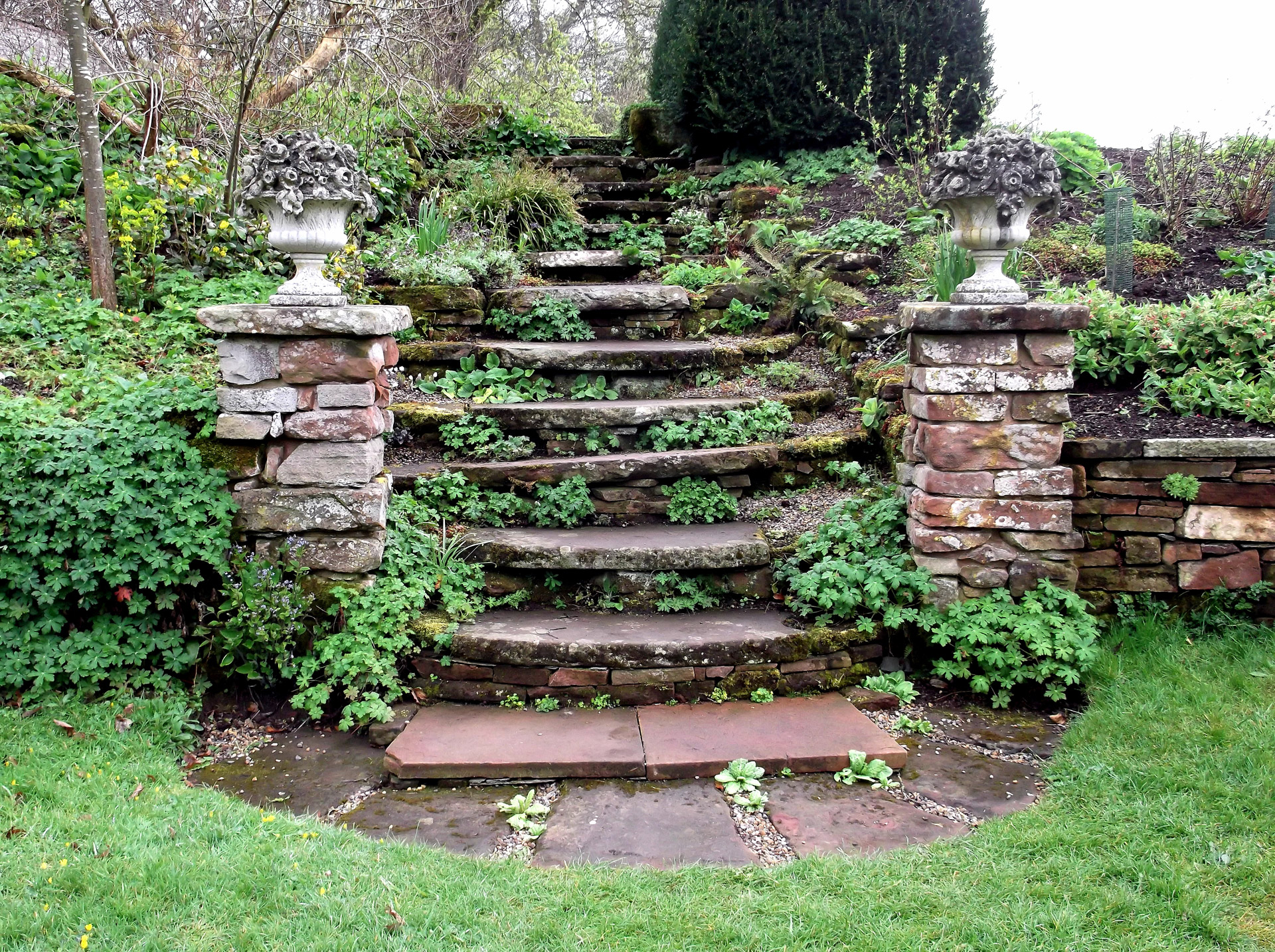 Old stone garden steps