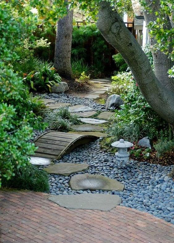 Pebbles filling a riverbed