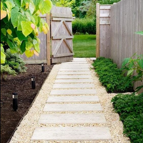 Large stepping stones for side yard