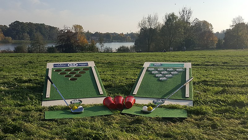 Giant pong golf backyard game