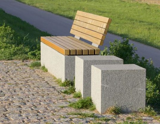 Minimalist concrete bench design