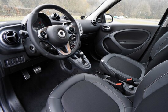 Car interior all in black finish