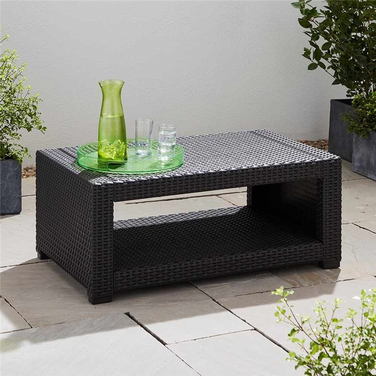 Marbella Rattan Effect Coffee Table in Graphite