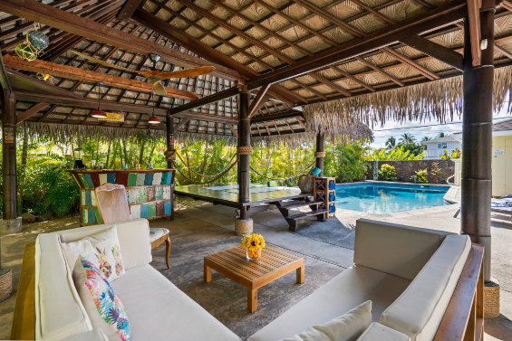 Pool side thatched cabana